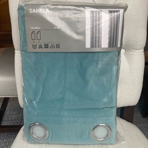Ikea Sanella curtain, drapes, grommet style blue green turquoise